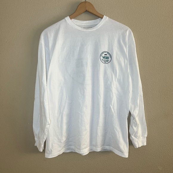 Vans Other - Vans size large long sleeve classic fit white t-shirt 100% cotton
